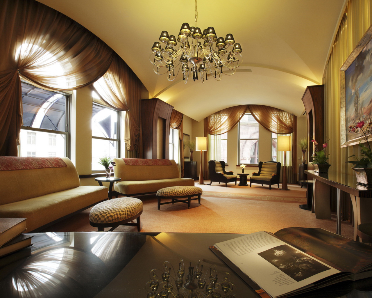 Роскошное оформление гостиной