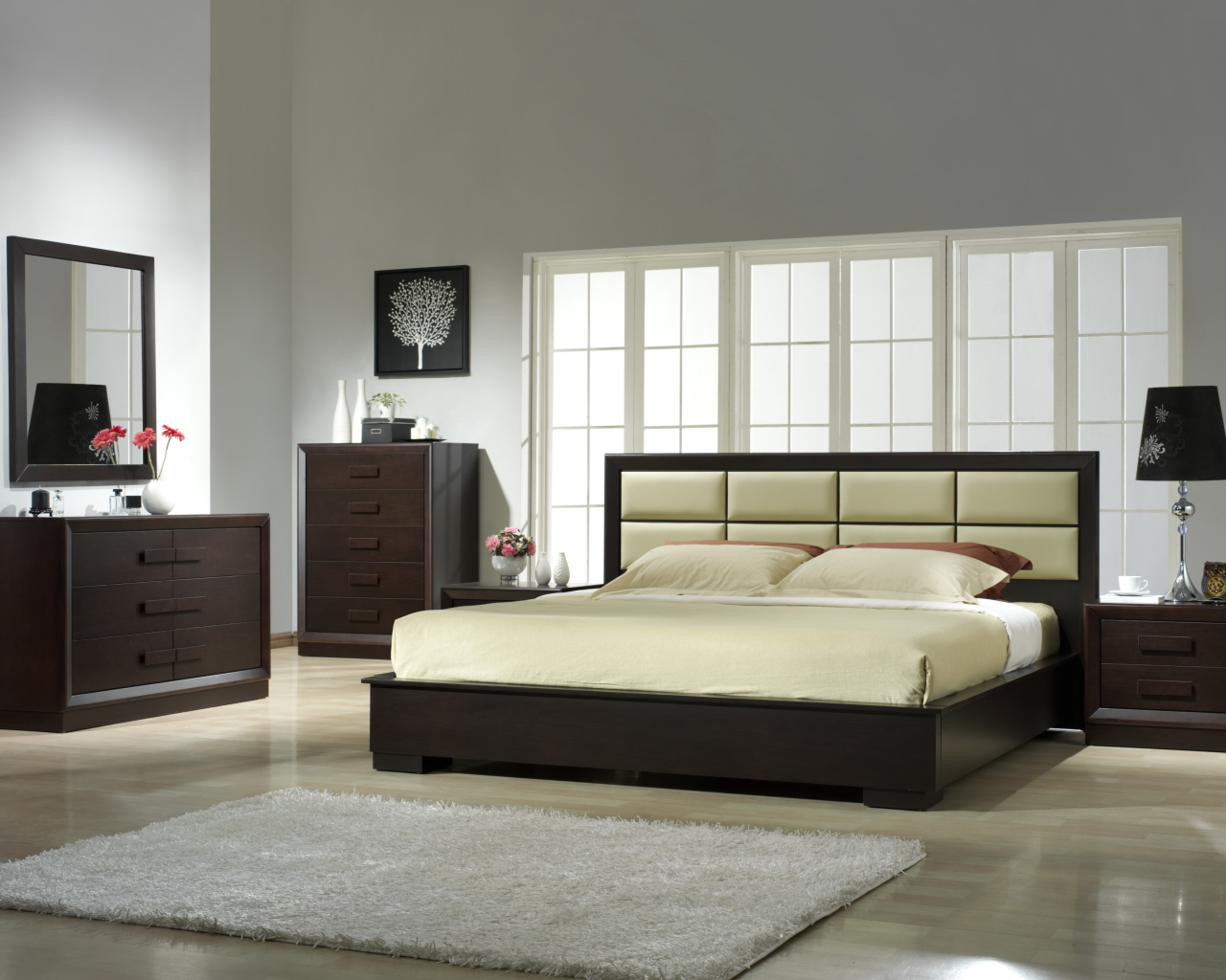 Современная стильная спальня