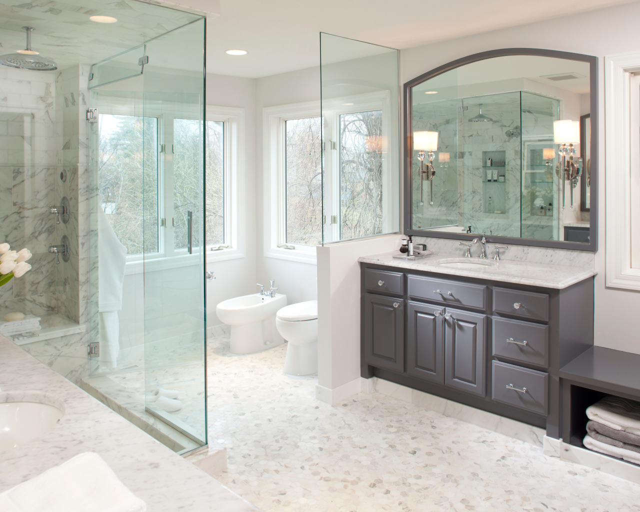 Приятный стиль оформления ванной