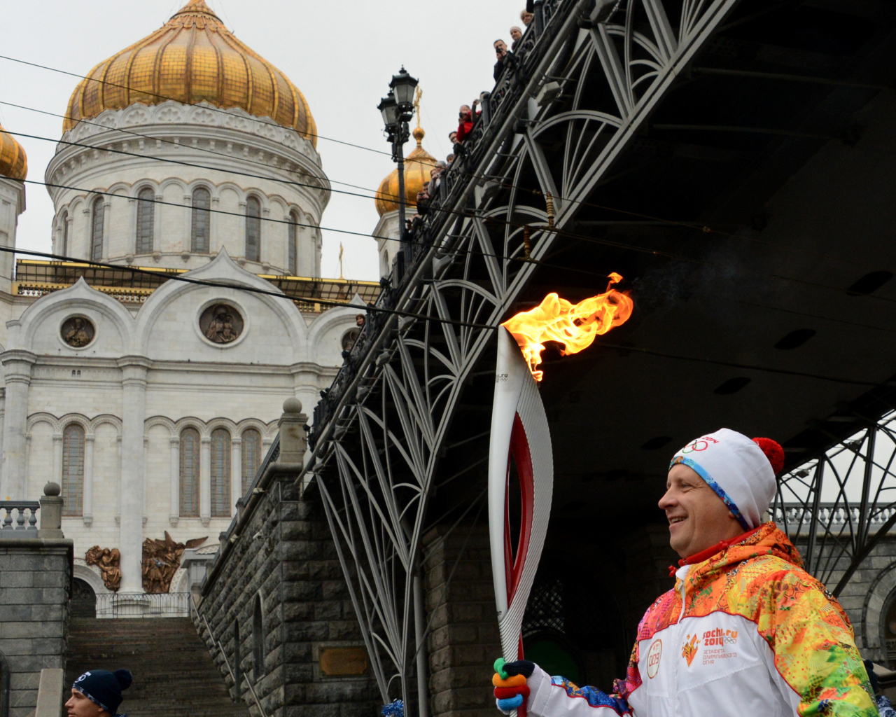 Олимпийскй огонь в Москве к Сочи 2014