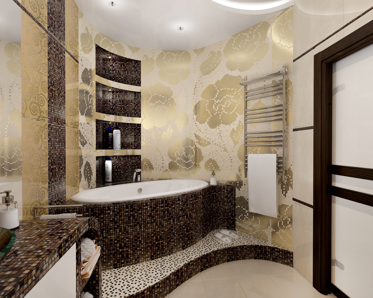 Орнамент из плиток в ванной