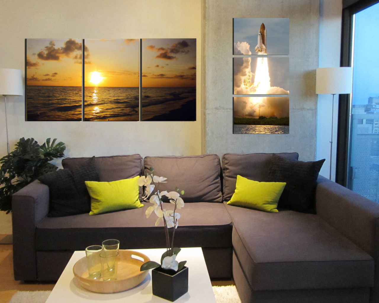 Картины на стене в гостиной