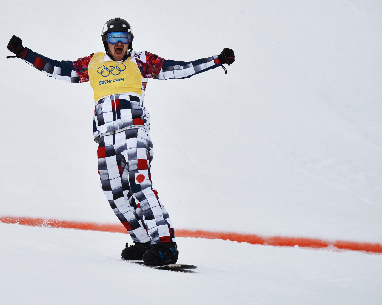 Silver Medalist snowboarder Russian Nikolay Olyunin at the Olympics in Sochi