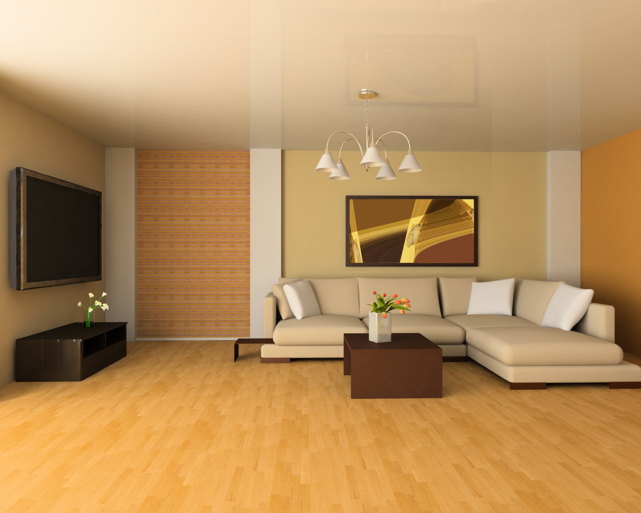 Просторная комната гостиная