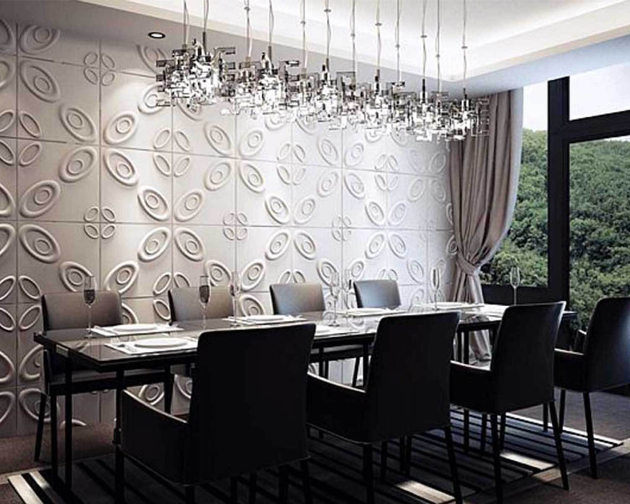 Лепные стены в столовой