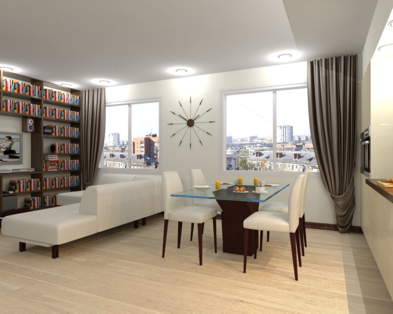 Библиотека в гостиной