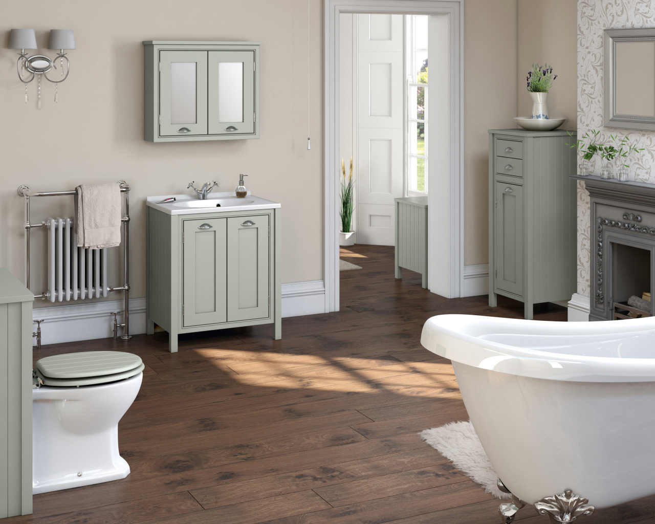 Традиционное оформление ванной комнаты