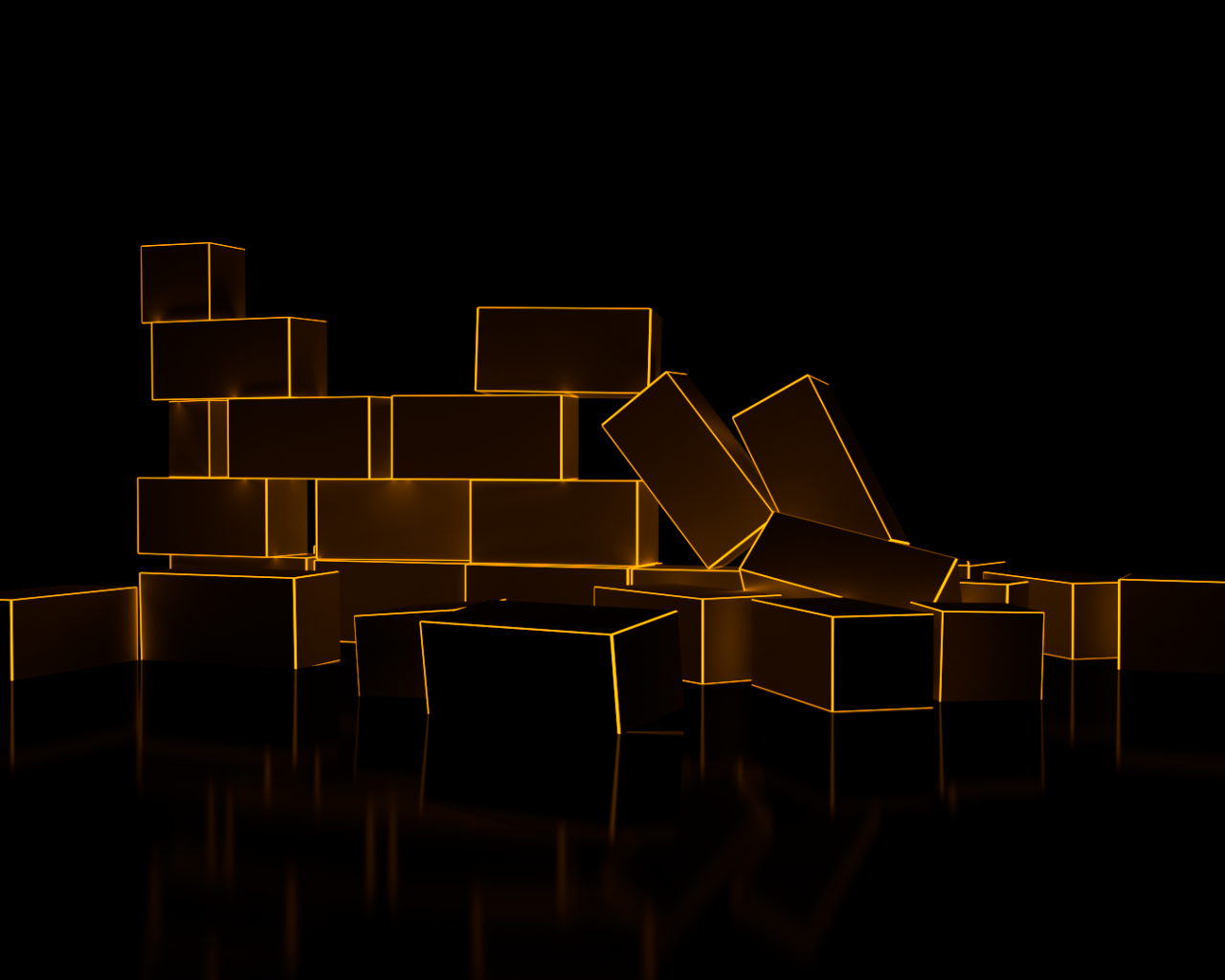 Забор из коричневых параллелепипедов