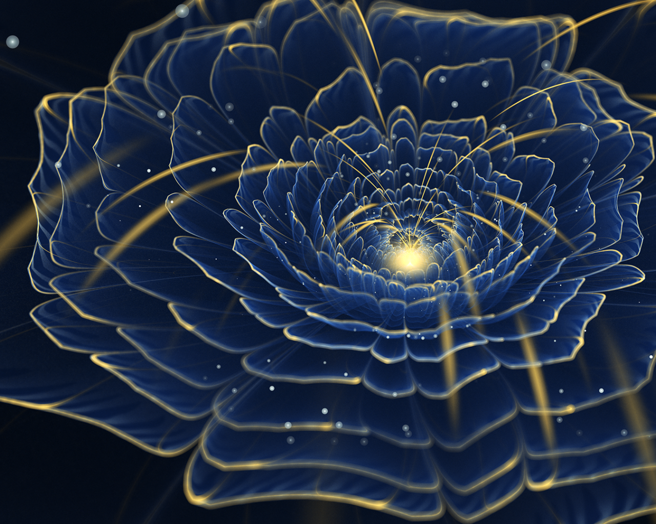 Абстрактный синий цифровой цветок