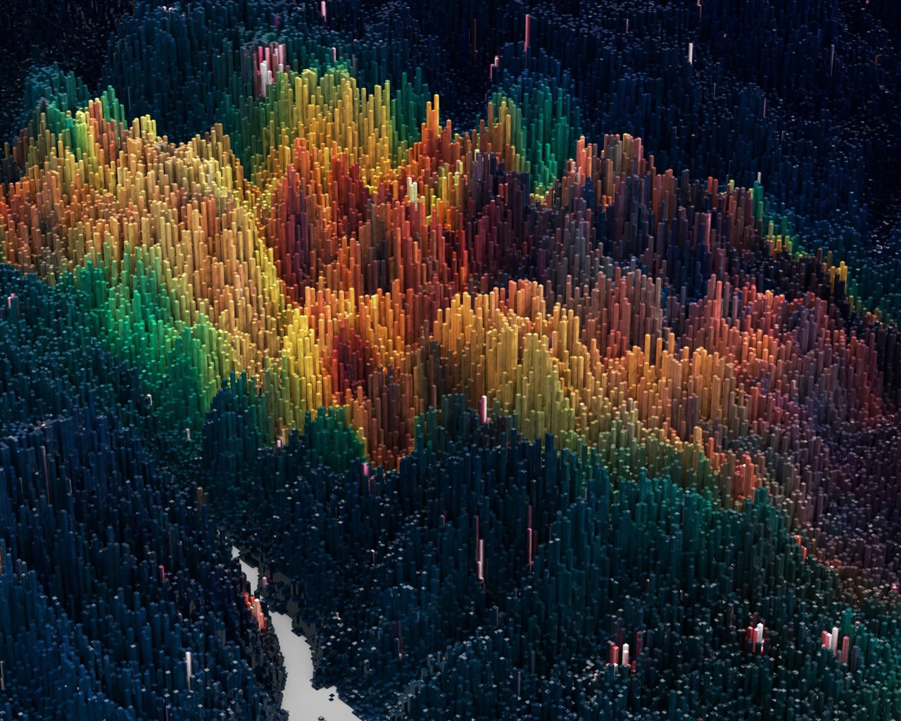 Пейзаж из абстрактных столбов