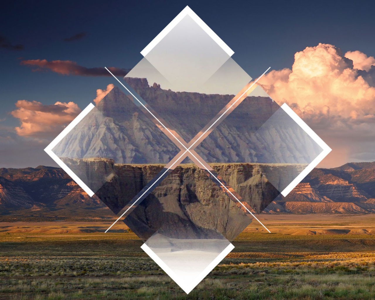 Абстракция на фоне скал