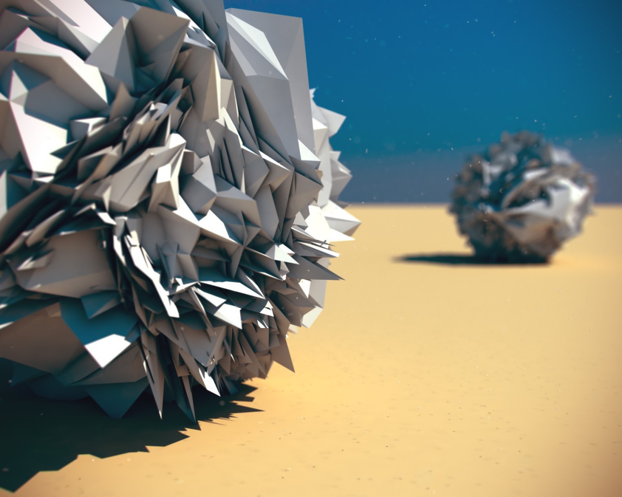 Шары из бумаги в пустыне