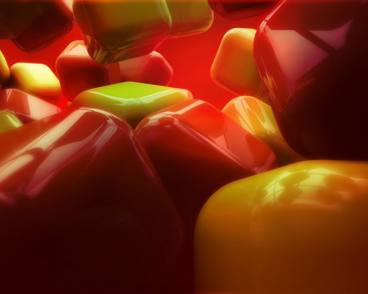 Между матовыми кубами, 3Д графика