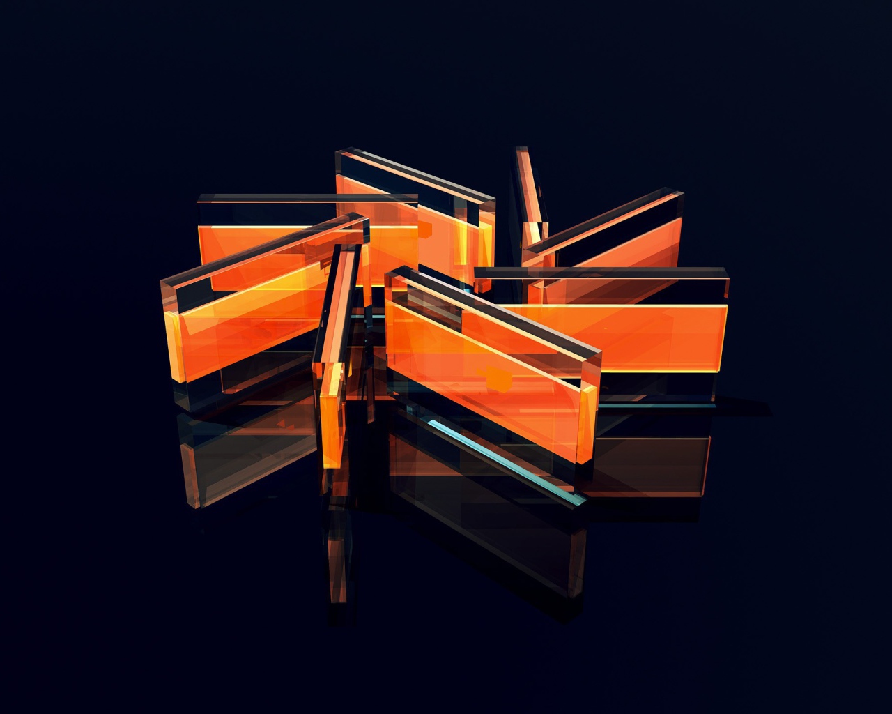 Блоки из оранжевого стекла