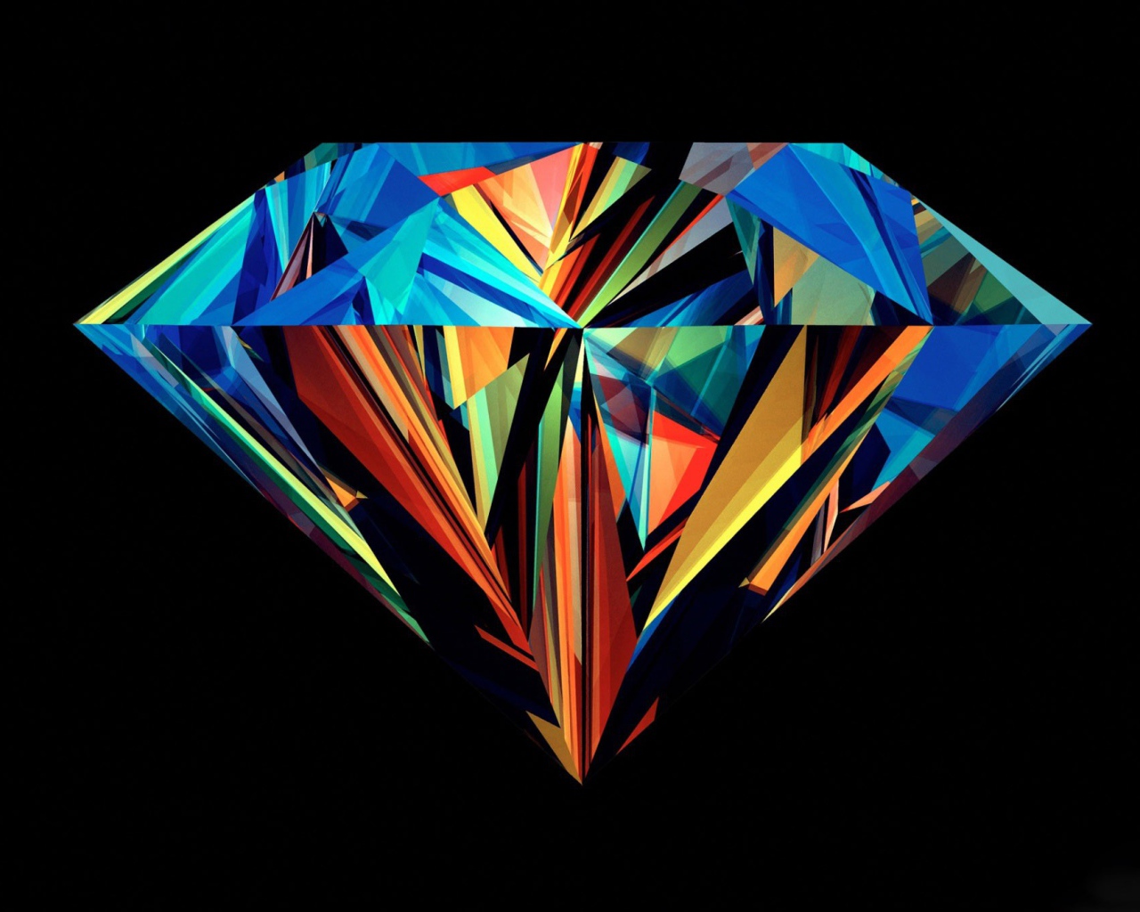 Бриллиант на черном фоне, 3-Д графика