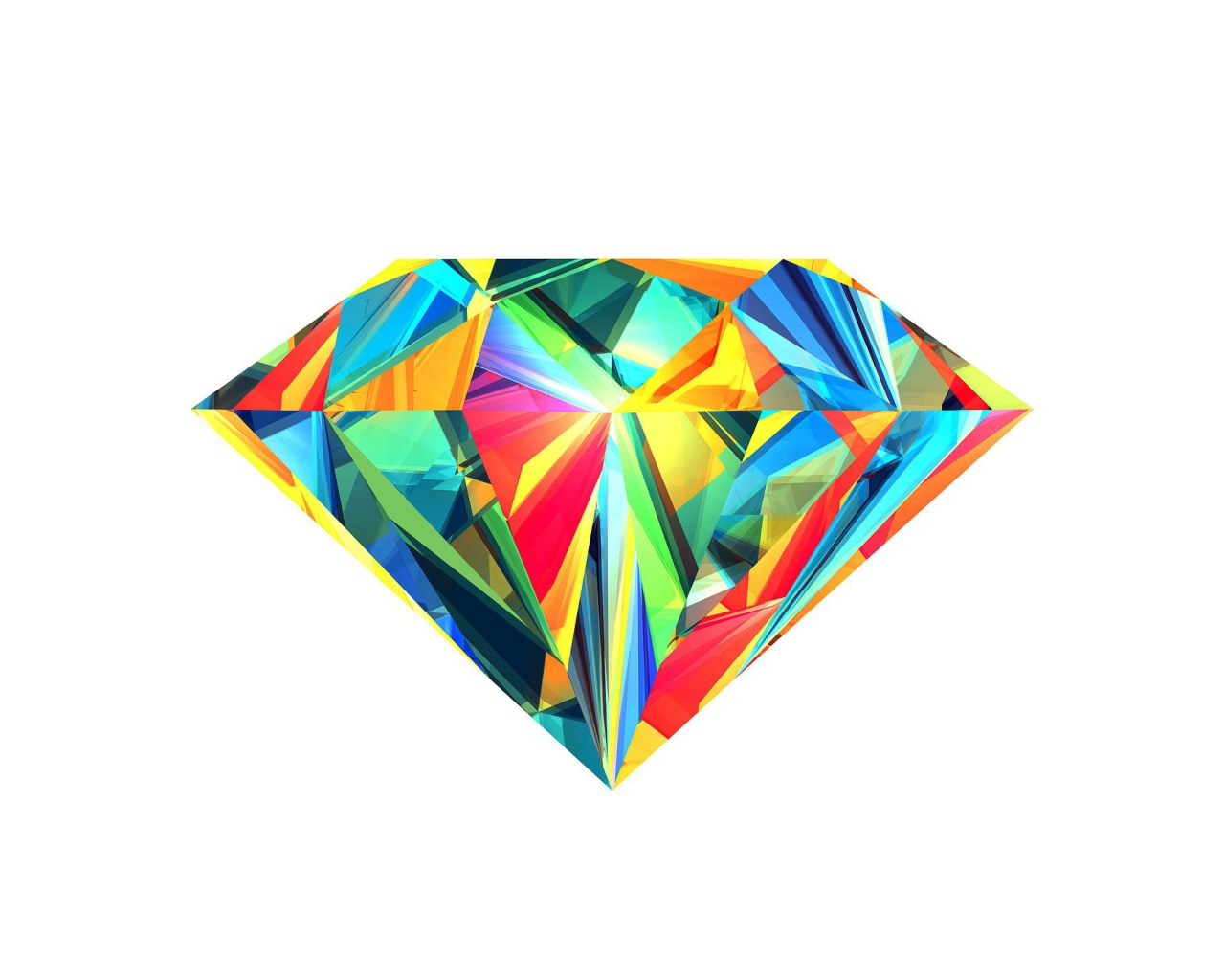 Бриллиант на белом фоне, 3-Д графика