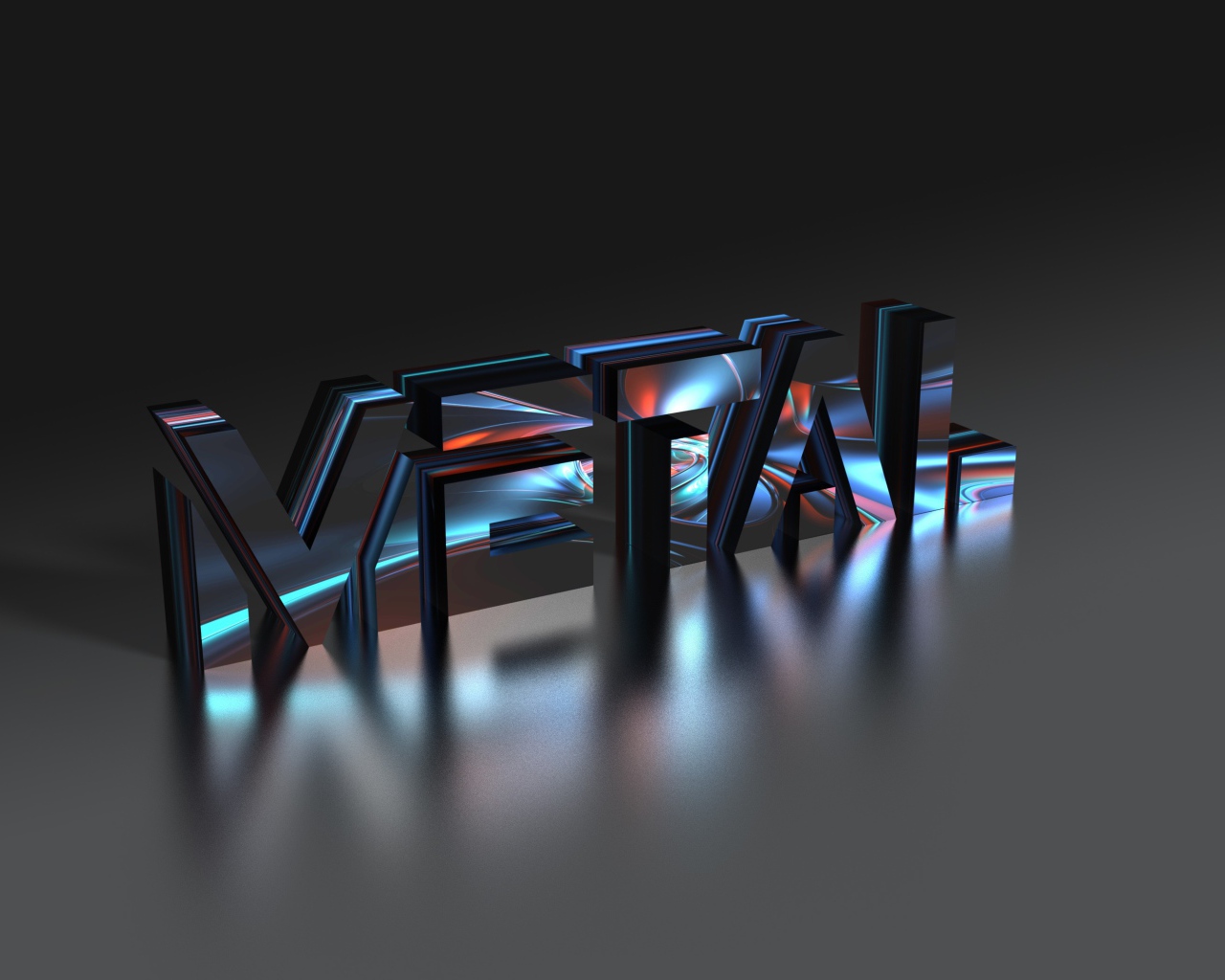 Надпись Металл, 3Д графика