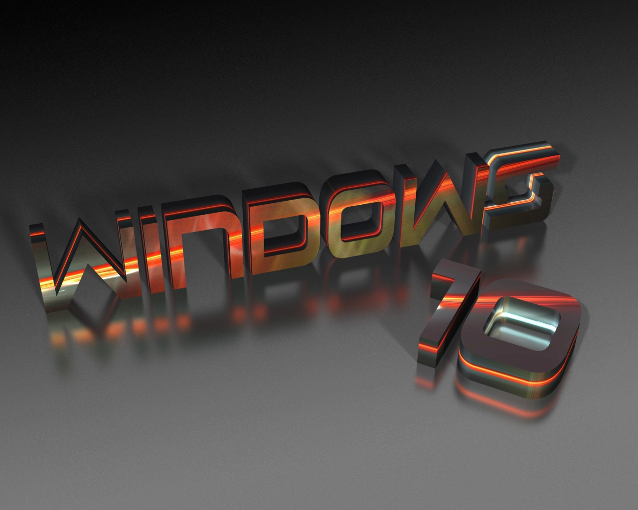 Надпись Windows 10, 3Д графика