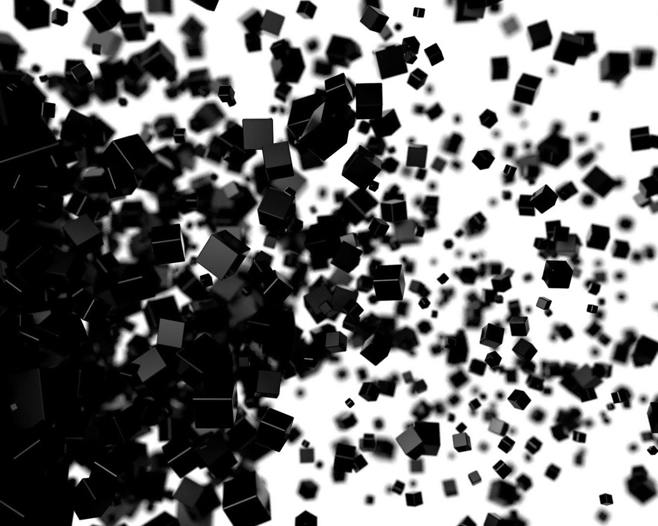 Облако из черных кубов