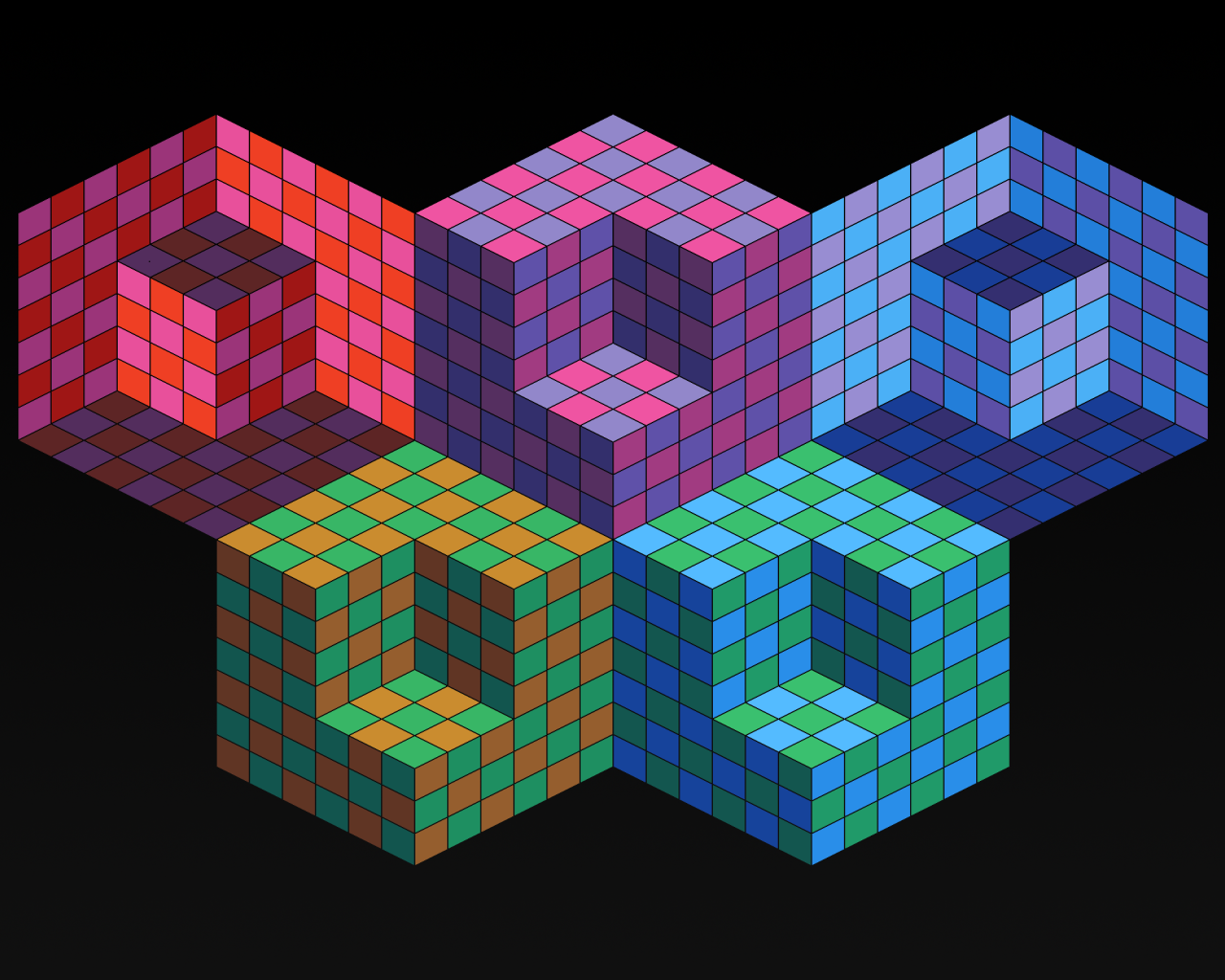 Кубические олимпийские кольца