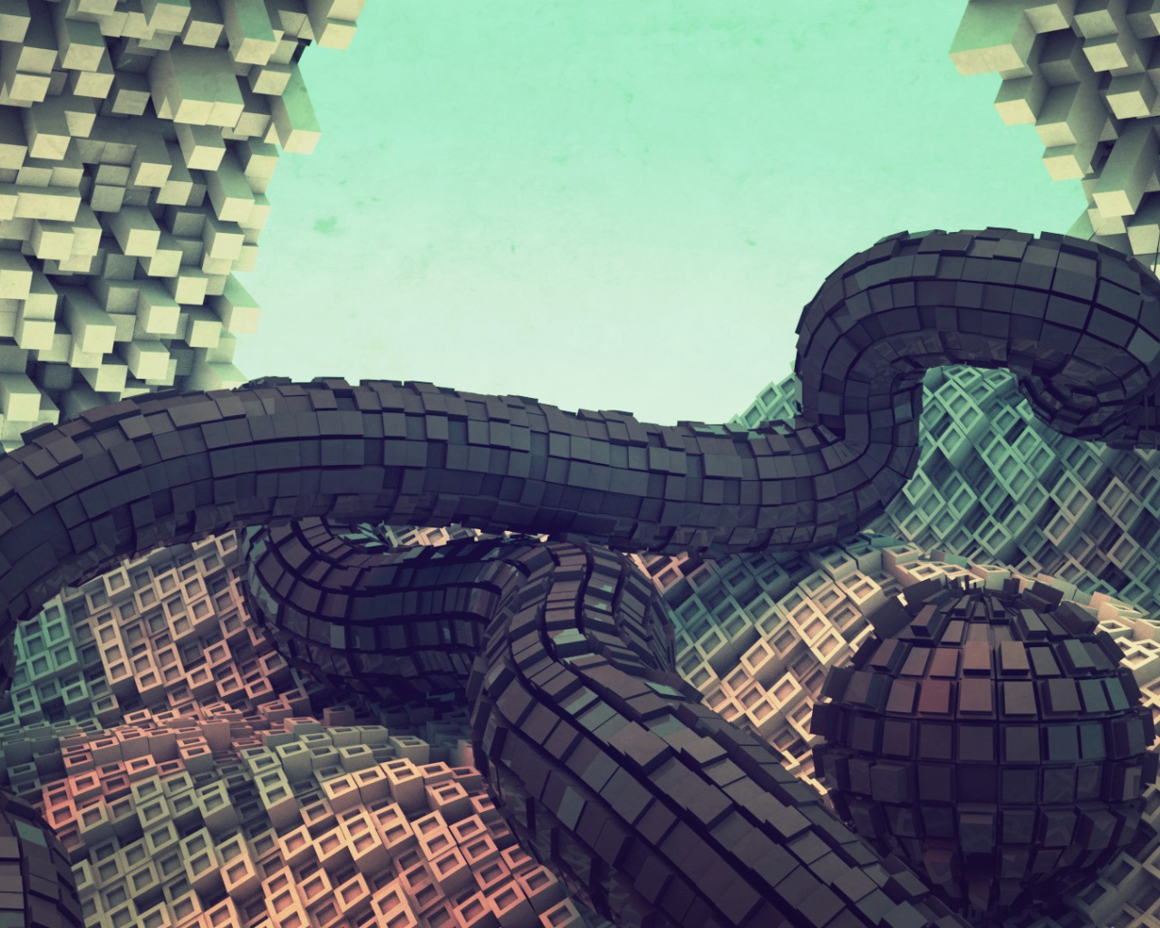 Кубические конструкции из пикселей