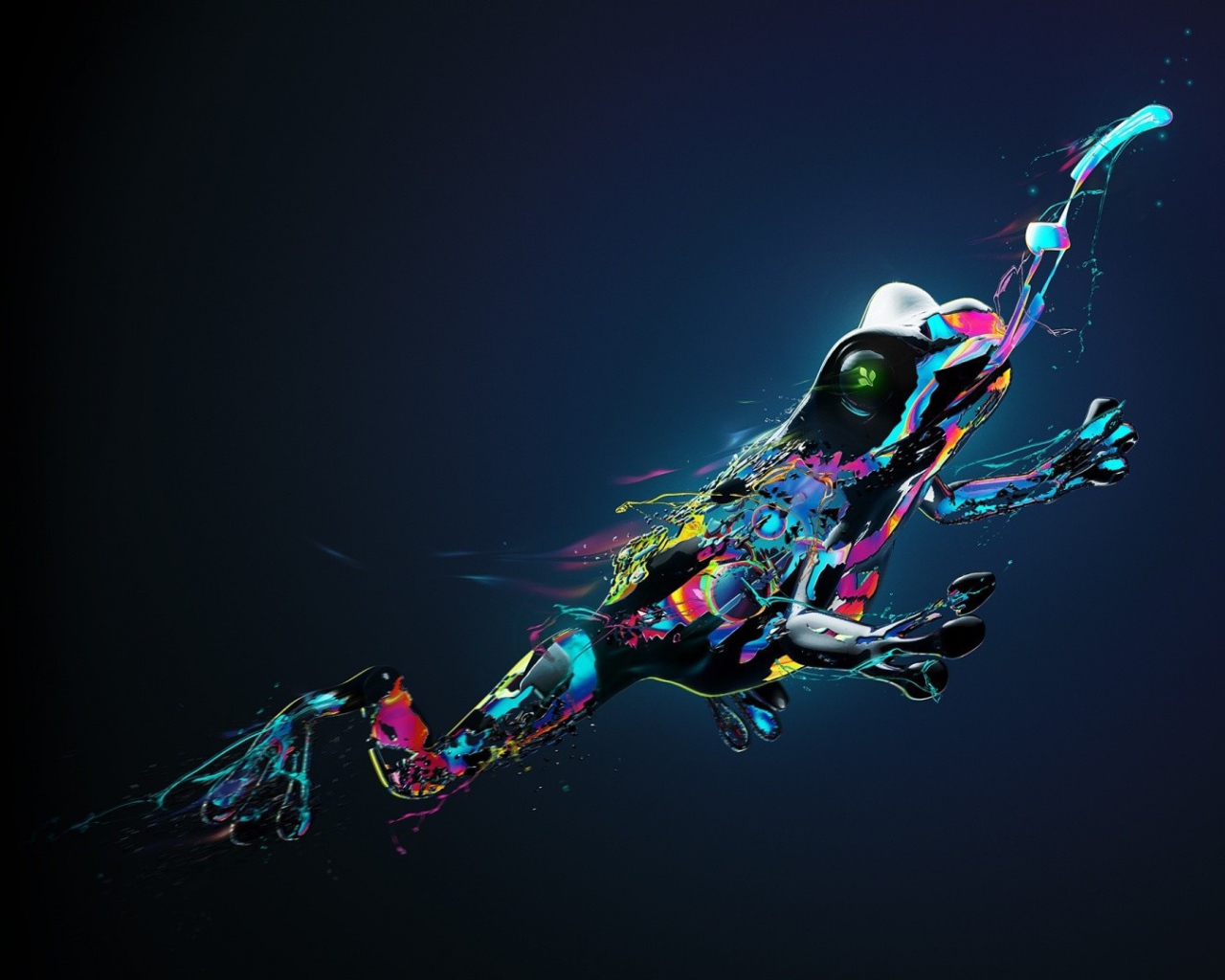 Цифровая лягушка в полете