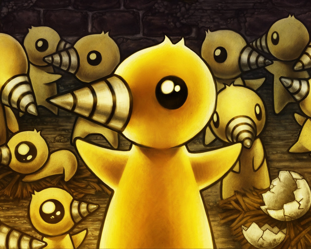 Утята с конусообразными клювами