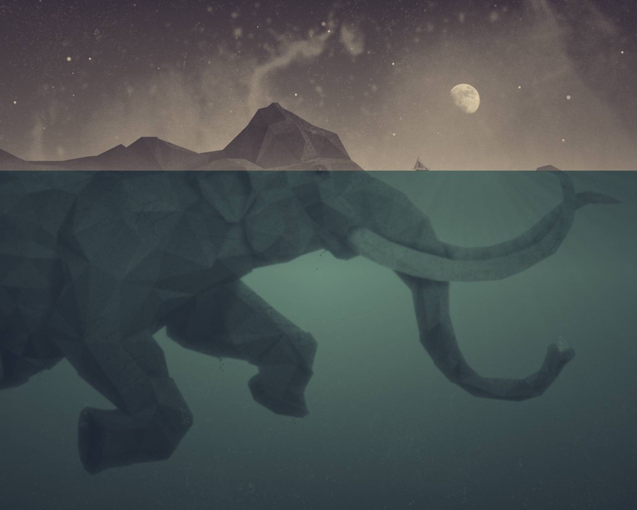 Слон в море, 3Д графика