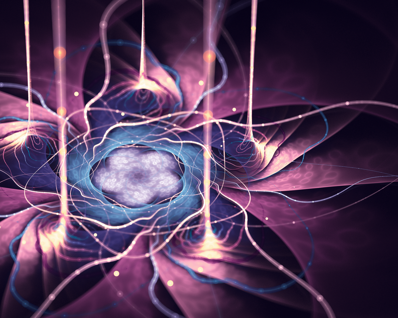 Потоки энергии фиолетового цветка