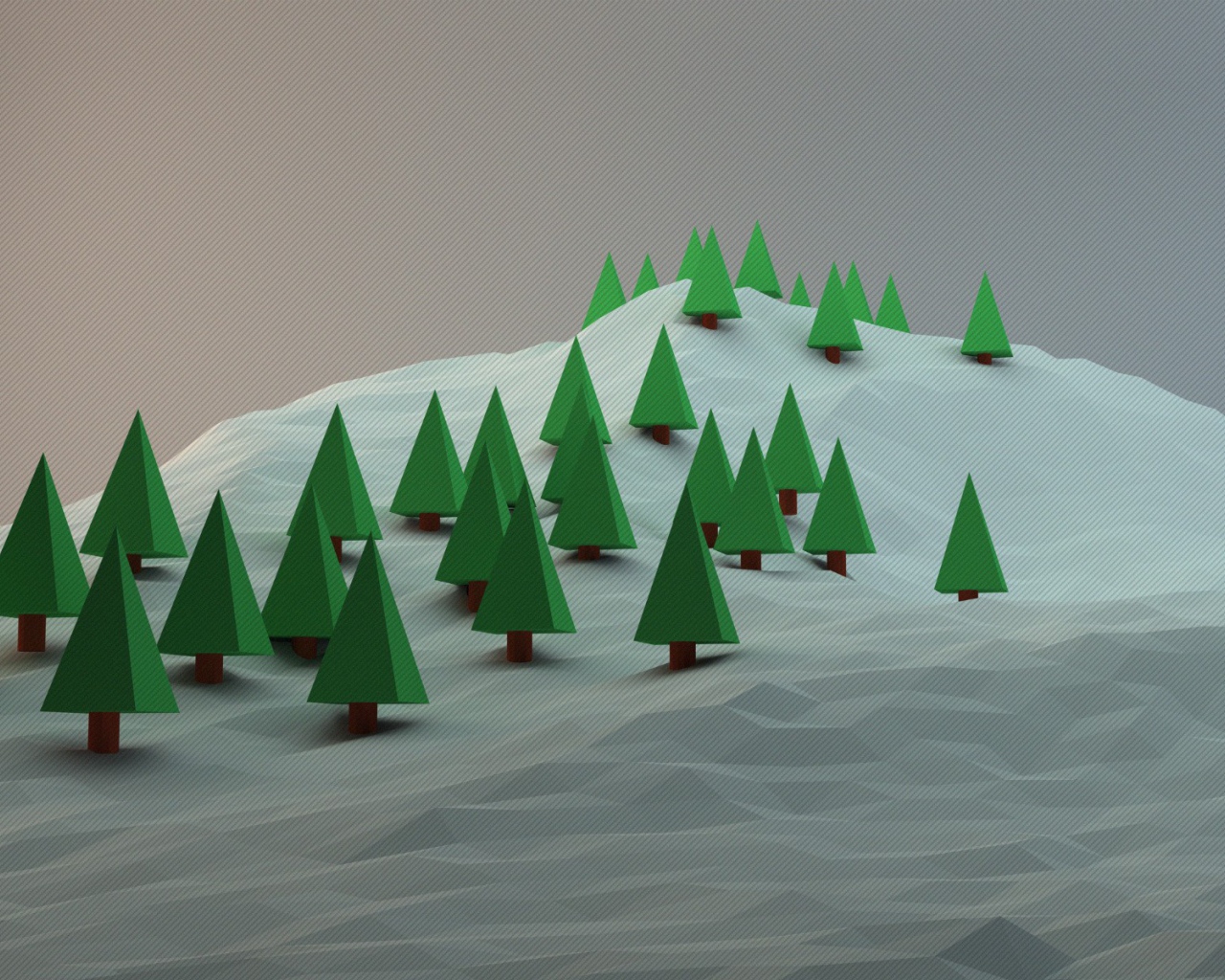 Ели на горе, 3-Д графика