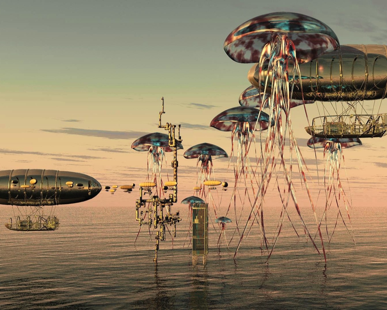 Летающие медузы среди дирижаблей