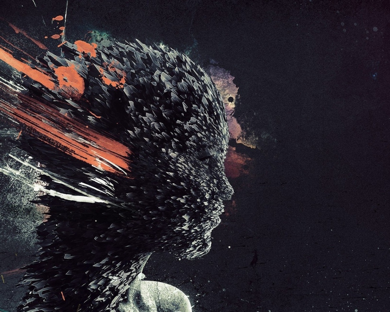 Голова девушки из 3Д структур