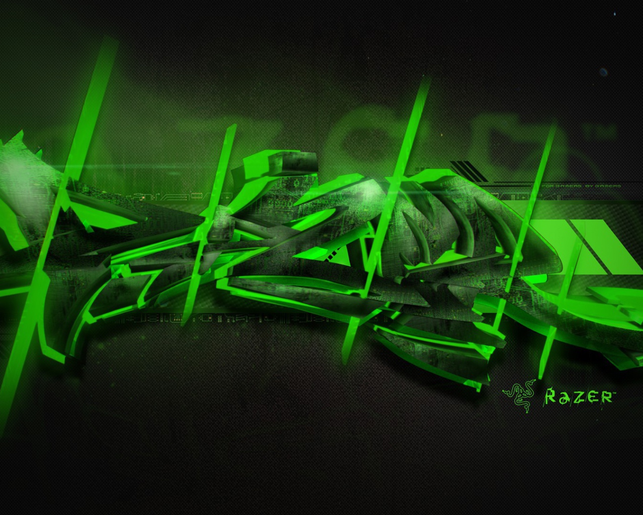 Надпись зелеными 3-Д буквами