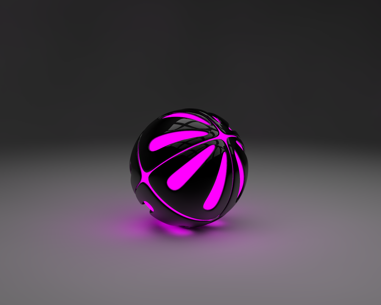 Сиреневый шар на сером фоне, 3-Д графика