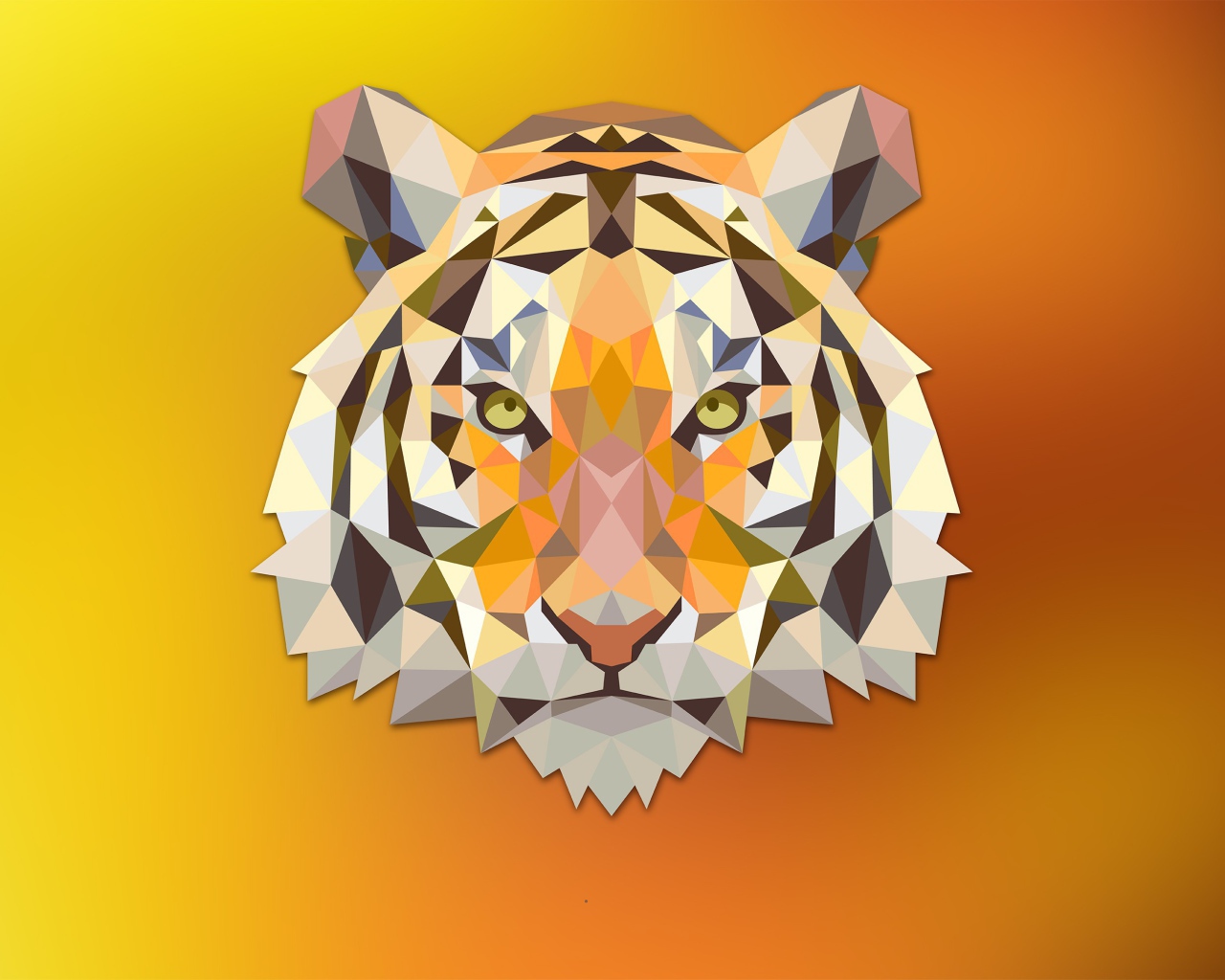 Голова оранжевого тигра, 3-Д графика