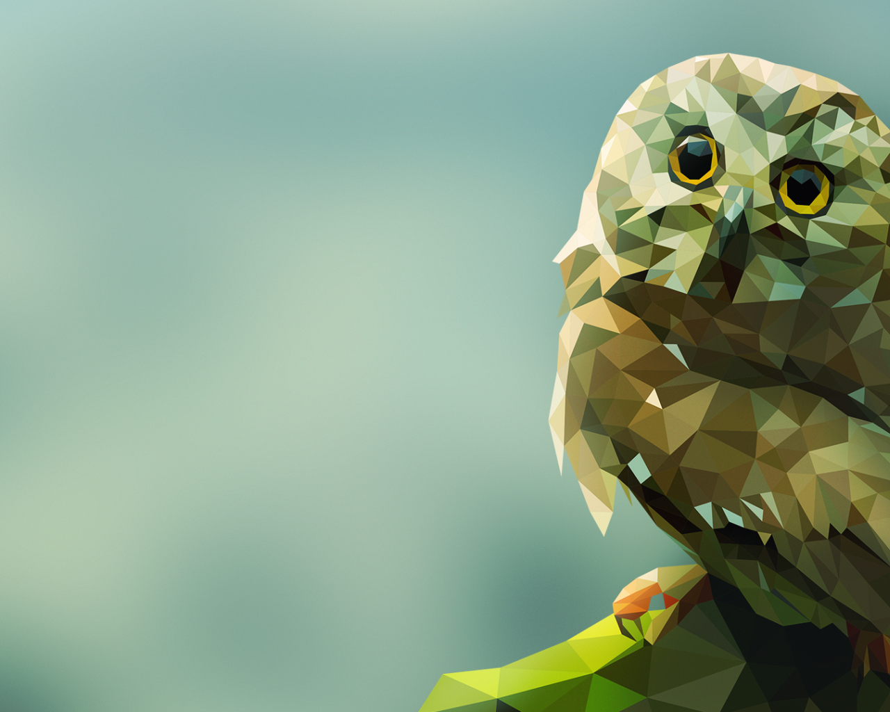 Сова на камне, 3Д графика