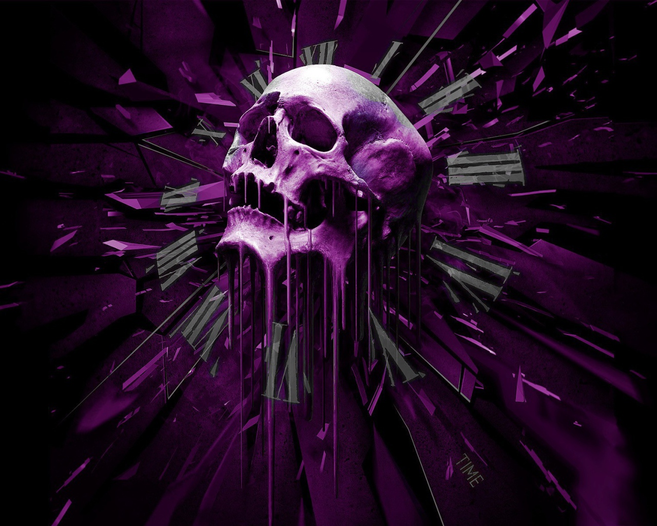 Фиолетовый череп на циферблате
