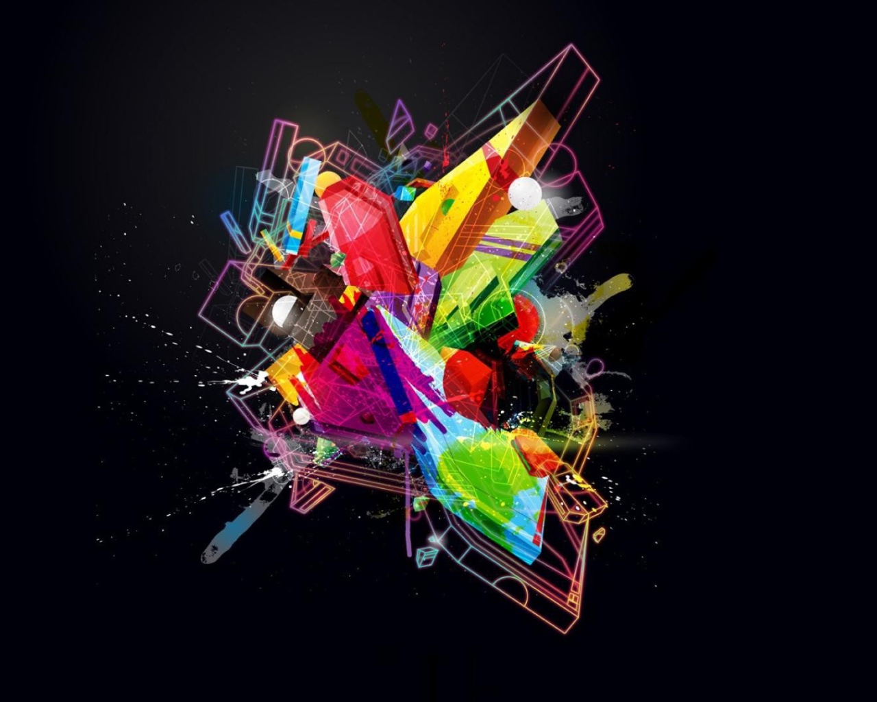 Радужная абстрактная структура, 3Д графика