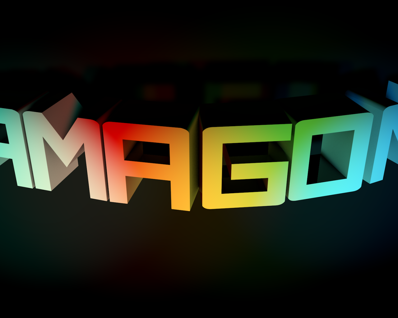 Радужная надпись на черном фоне, 3Д модель