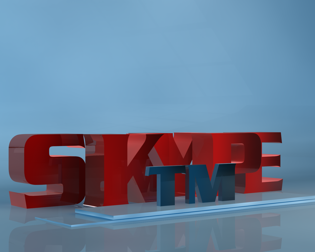 Красная надпись на голубом фоне, 3Д модель