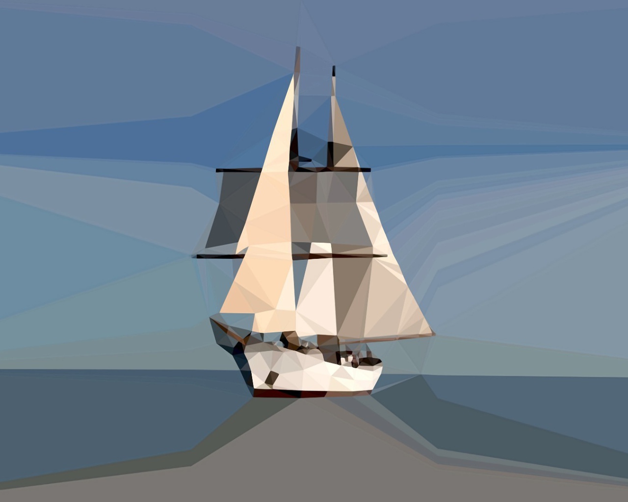 Корабль в океане, 3-Д графика