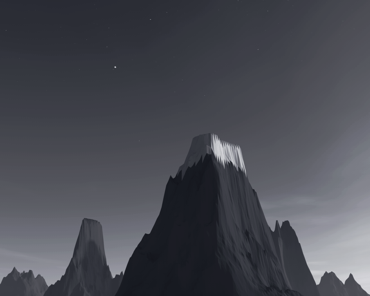 Снег на серой горе, 3Д графика