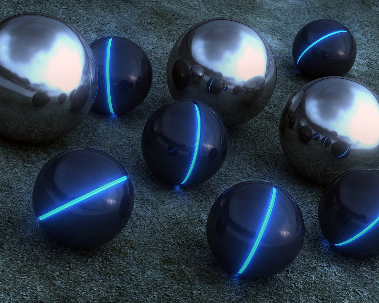 Сферы отражаются друг в друге