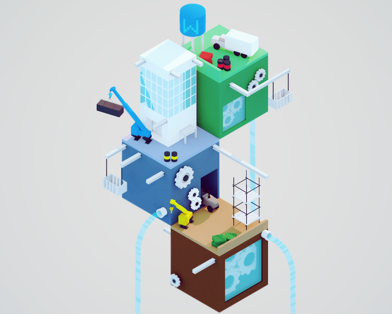 Устройство завода, 3Д графика