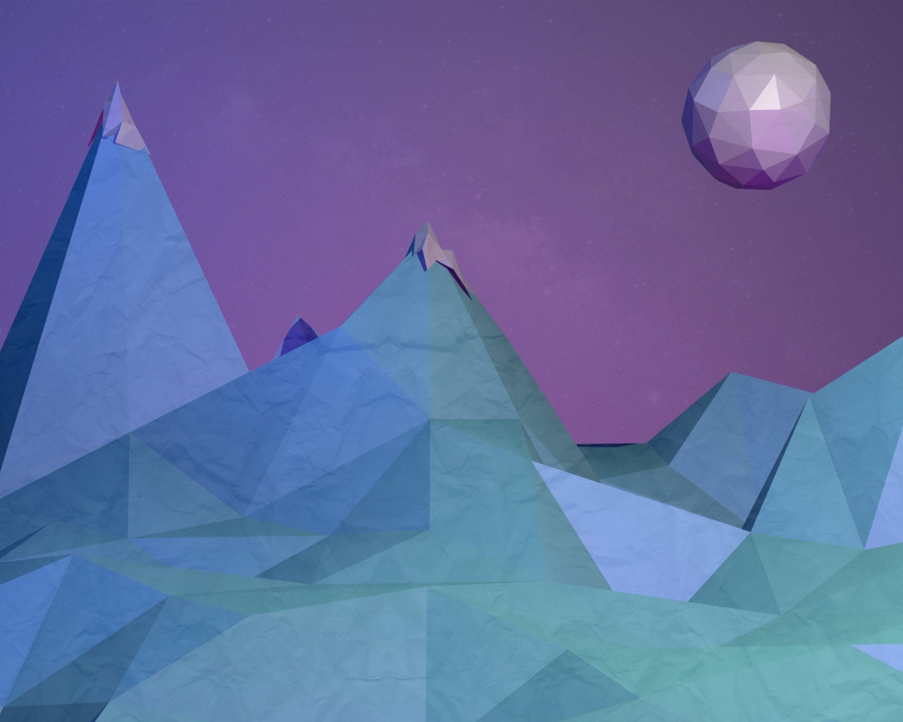 Луна над горами, 3Д графика