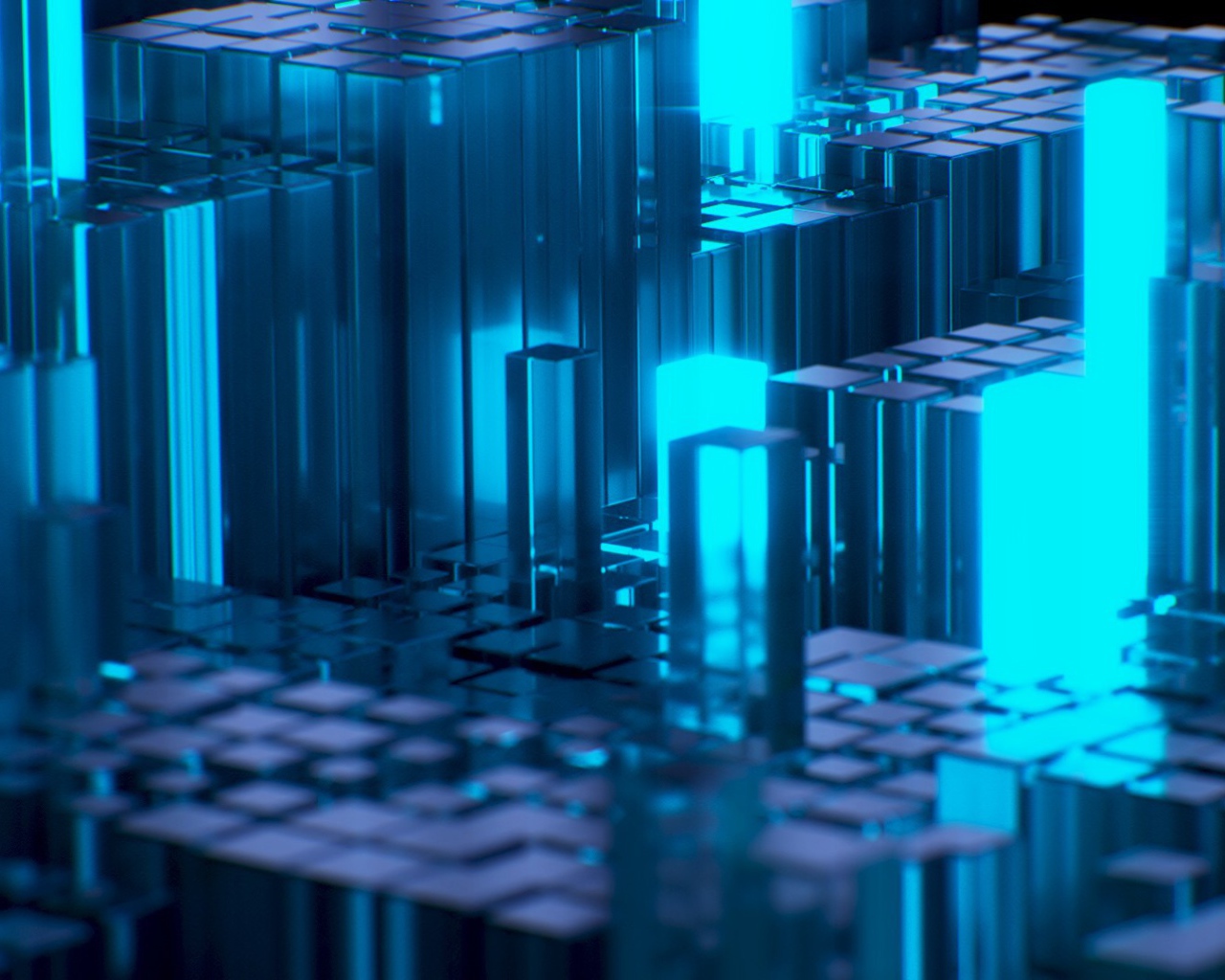 Структура из стеклянных брусков