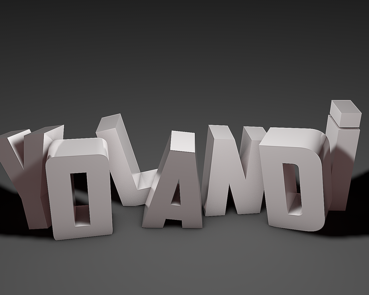 Белые буквы на сером фоне, 3Д модель