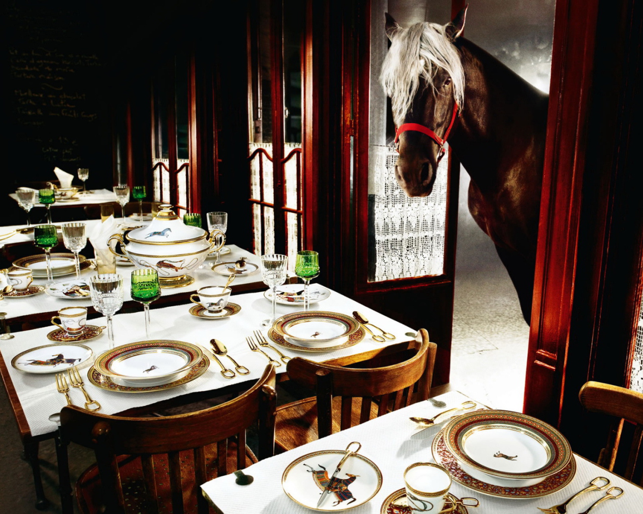 Лошадь в кафе