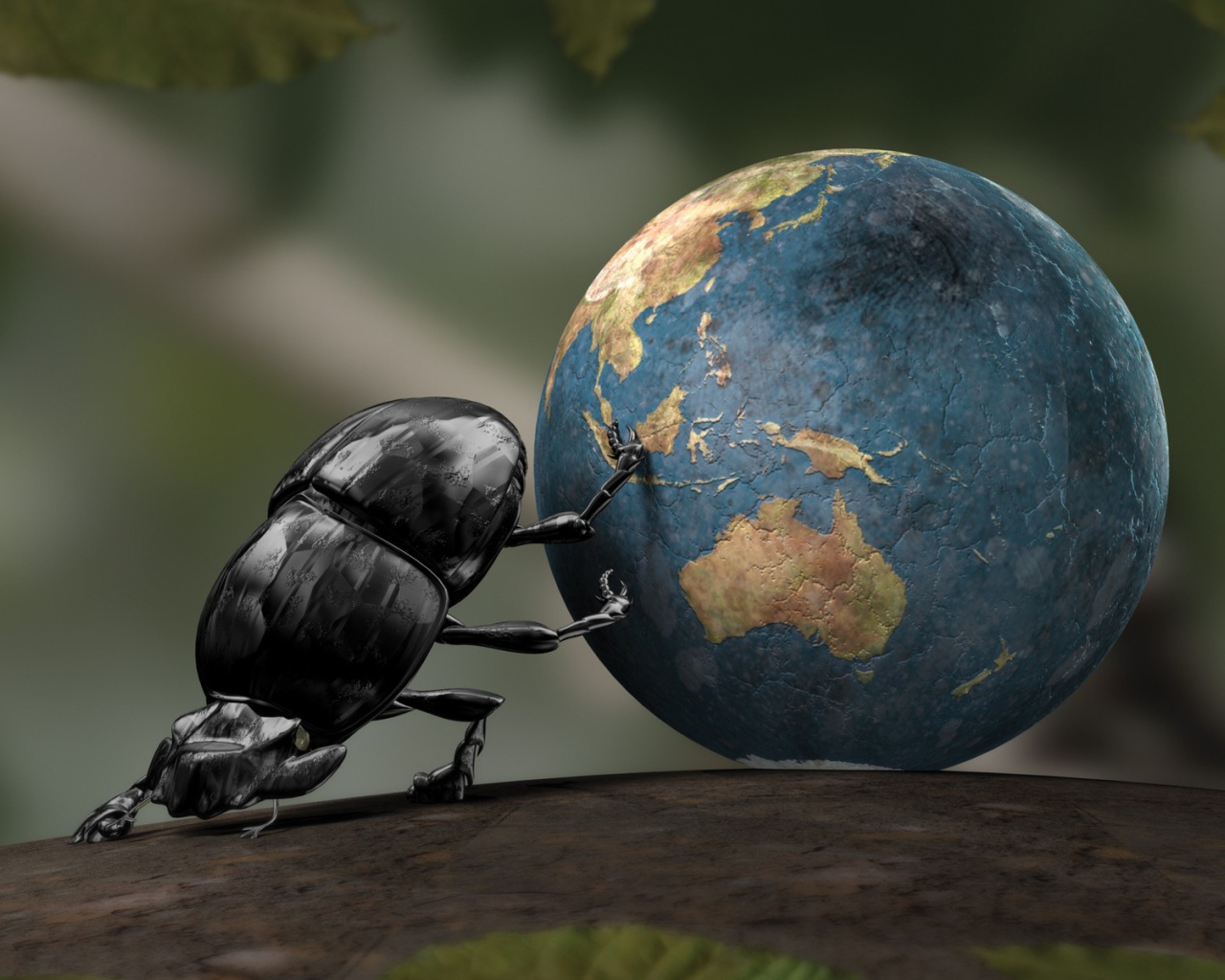 Жук скатал земной шар