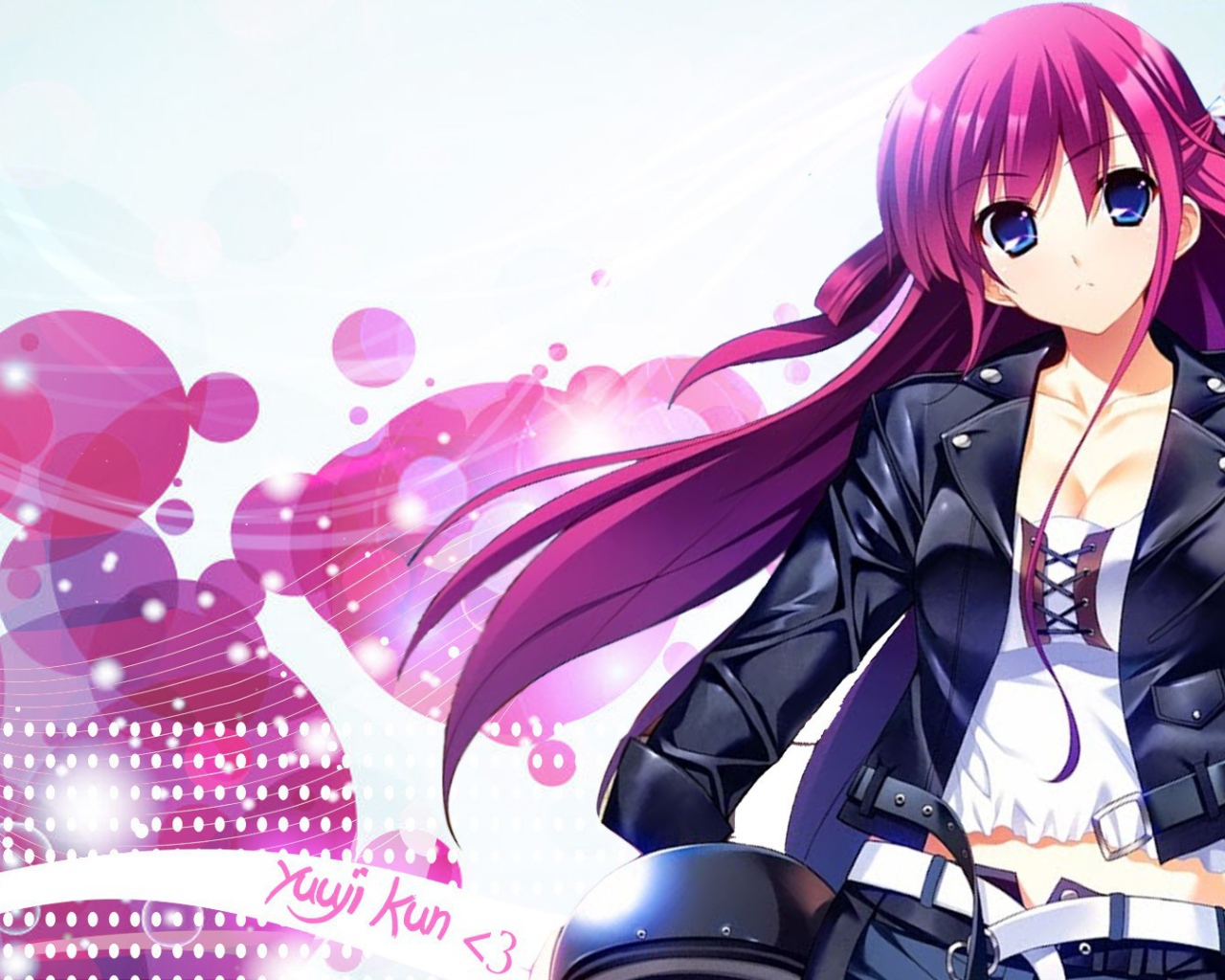 Девушка с розовыми волосами в аниме Натюрморт в серых тонах